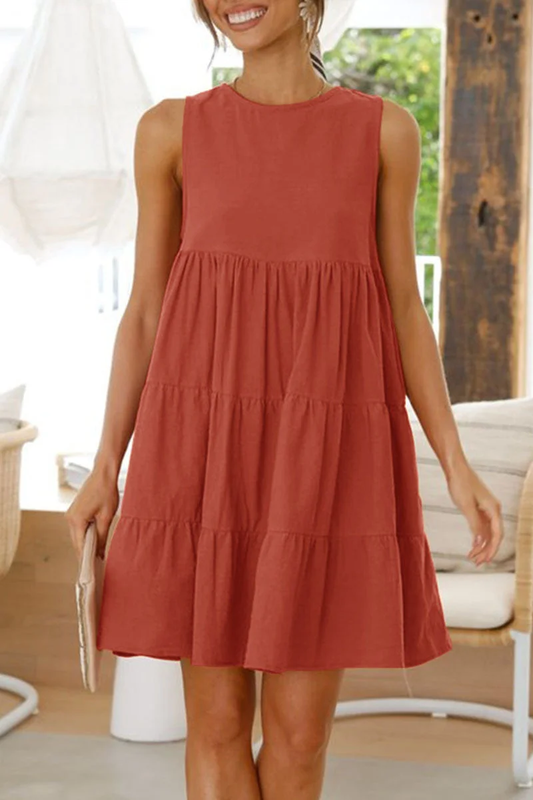 LP | Abiti da principessa con scollo rotondo e toppe casual in unico colore molto trendy
